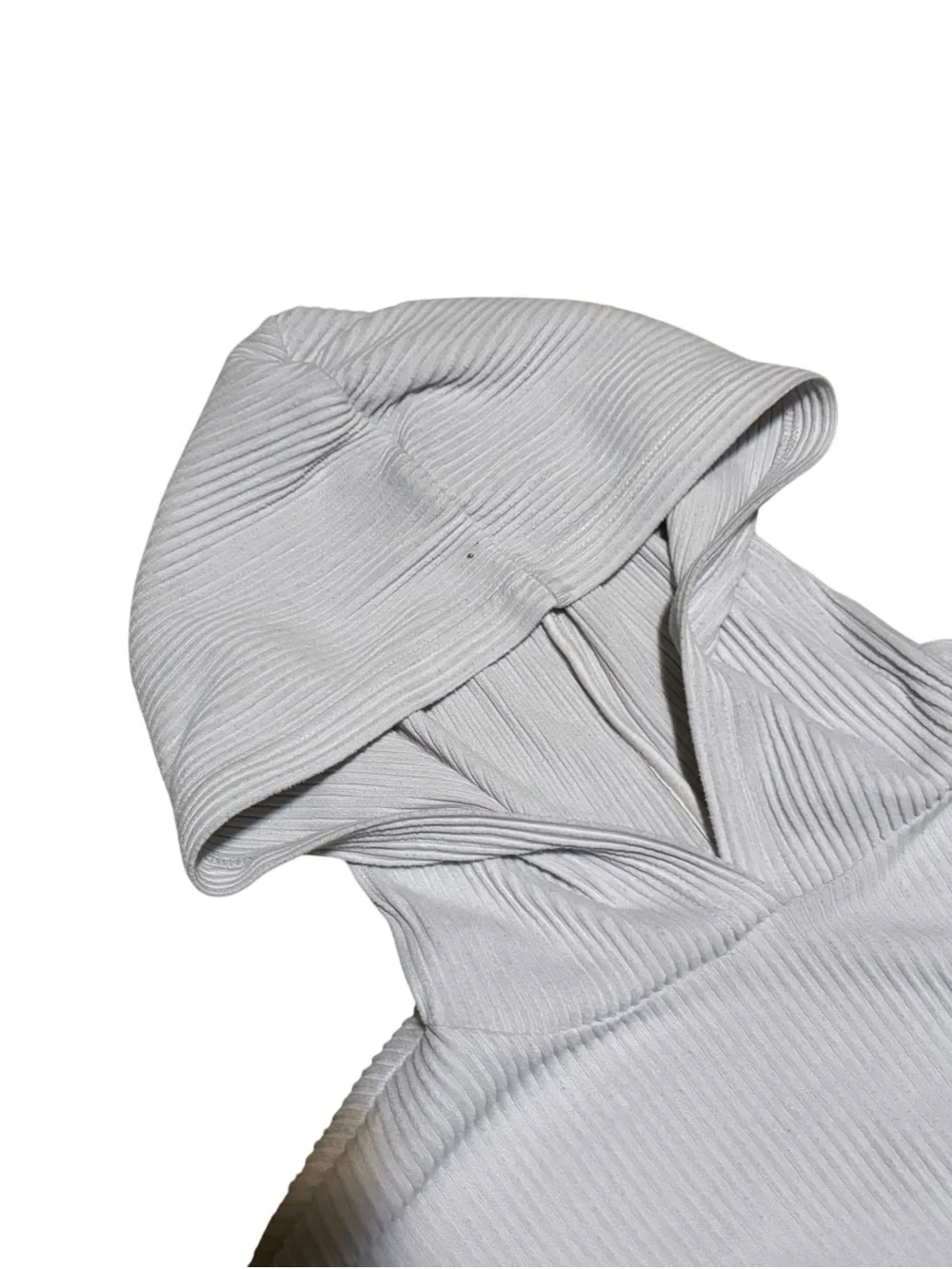 ALO Yoga Muse Ribbed Crop Top Hoodie Women’s Size Medium In Grey